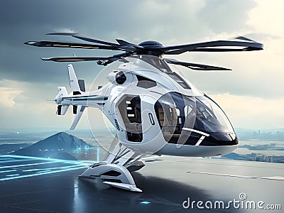 Next-Gen Aviation: The Future of Helicopter Tech Stock Photo