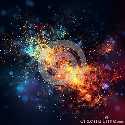 Unlock the wonders of abstract particle backgrounds, unleashing your artistic potential Stock Photo