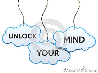 Unlock your mind on cloud banner Stock Photo