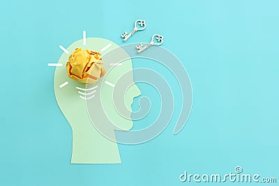 unlock your potential concept. idea of finding the right key for improvment Stock Photo