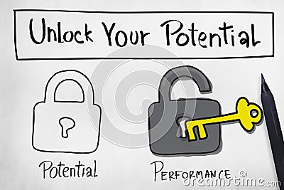 Unlock Your Potential Improve Skill Concept Stock Photo