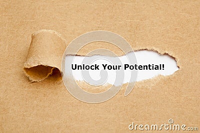 Unlock Your Potential Torn Paper Stock Photo