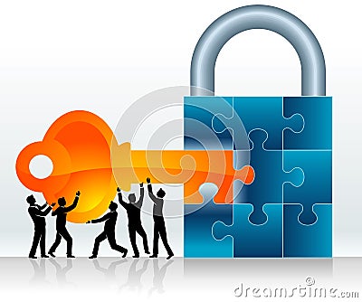 Unlocking Business Solution Vector Illustration