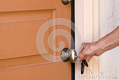 Unlocking Door Stock Photo