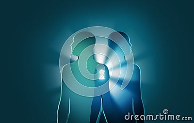 Unlocking the Mysteries of Life and Death concept. Stock Photo