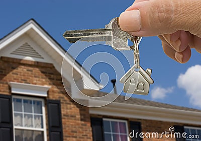 Unlocking Your Door Stock Photo