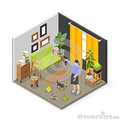 Unlucky Day Isometric Composition Vector Illustration