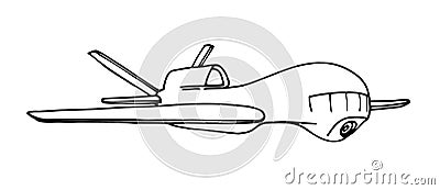 Unmanned military drone for reconnaissance and attack, remote control, modern aviation technologies Vector Illustration