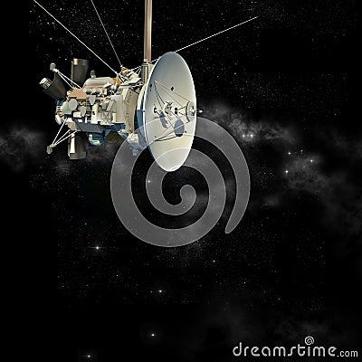 Mission orbiter satellite Cartoon Illustration