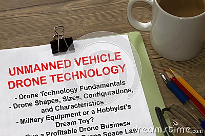 Unmanned vehicle drone technology seminar concept Stock Photo