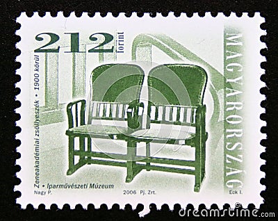 Postage stamp Hungary, 2006, Antique chair, 1900 Editorial Stock Photo