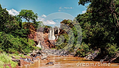 Unnamed waterfall in the Weito river Stock Photo