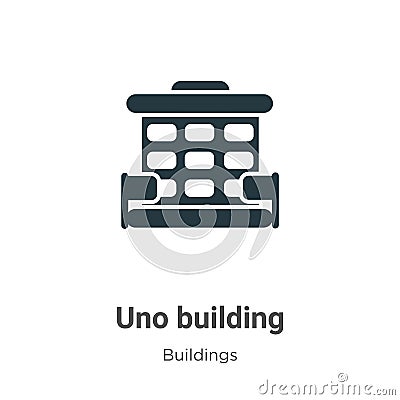 Uno building vector icon on white background. Flat vector uno building icon symbol sign from modern buildings collection for Vector Illustration