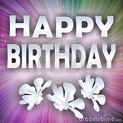 Unobtrusive happy birthday background with silver inscription Stock Photo