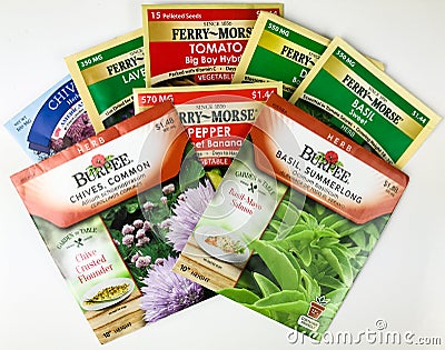 Unopened Pack of Seeds Editorial Stock Photo