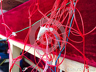 Unorganized Wiring Network Stock Photo