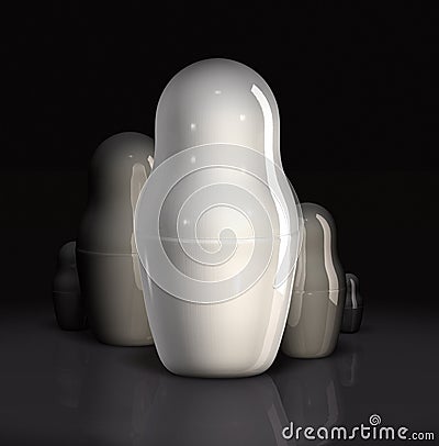 Unpainted Russian Matrioshka Stock Photo