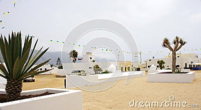 Unpaved street in La Graciosa, Las Palmas Editorial Stock Photo