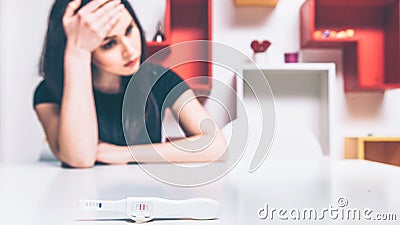 Unplanned pregnancy frustration desperation shock Stock Photo