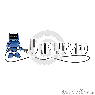 An unplugged robot Stock Photo