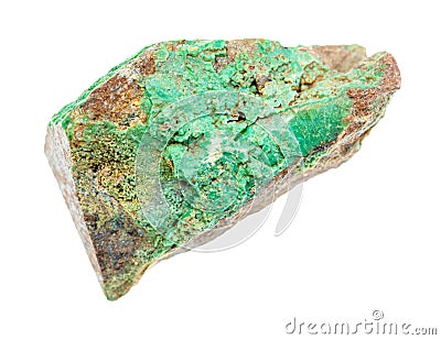 unpolished Garnierite (geen nickel ore)rock isolated Stock Photo