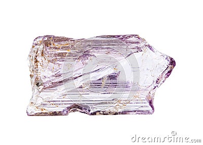 unpolished purple scapolite crystal isolated Stock Photo
