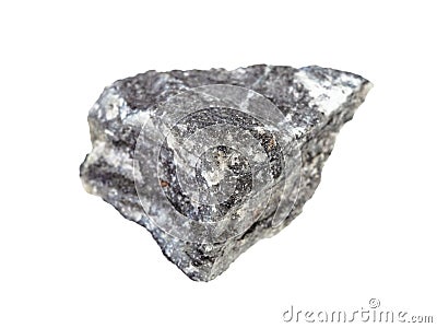unpolished Stibnite (Antimonite) ore isolated Stock Photo