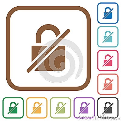 Unprotected simple icons Stock Photo