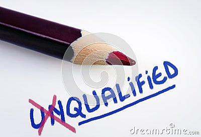 Unqualified word Stock Photo