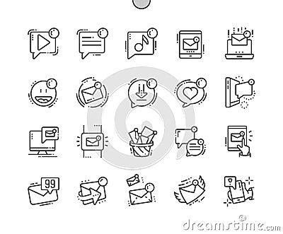 Unread messages Well-crafted Pixel Perfect Vector Thin Line Icons 30 2x Grid for Web Graphics and Apps. Vector Illustration