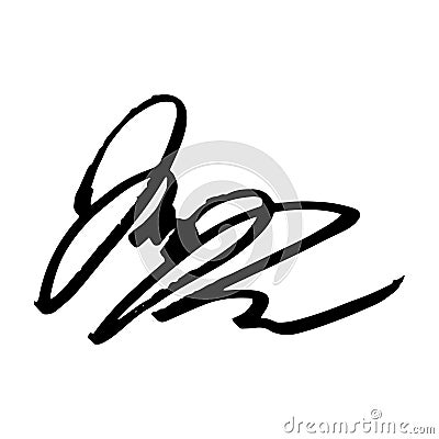 Unreadable handwriting font signature text on white background Vector Illustration