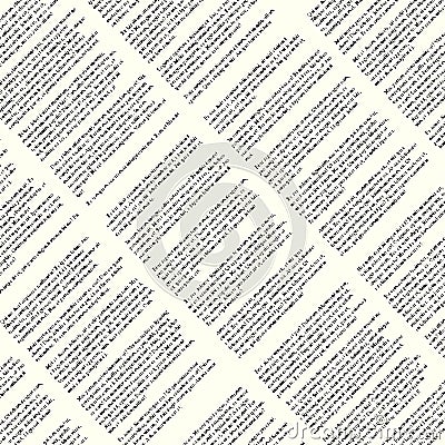 Unreadable text. Vector diagonal pattern. Vector Illustration