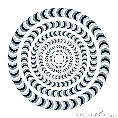 Unreal and hypnotic optical illusion. Creative trick and nystagmus vector illustration. Vector Illustration