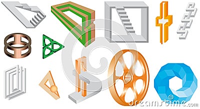 Unreal objects - Illusions Vector Illustration