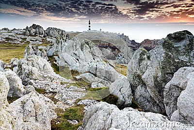 Unreal rocky coastline Stock Photo