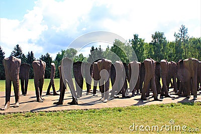 `The Unrecognised Ones` 2002 in the Cytadela park, Poznan, Poland Editorial Stock Photo