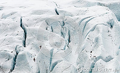 unrecognised people hiking the vantajokull glacier skaftafell national park. Iceland Europe Stock Photo