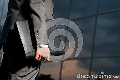 Unrecognizable businessman working late Stock Photo