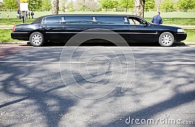 Unrecognizable limo driver waiting Stock Photo