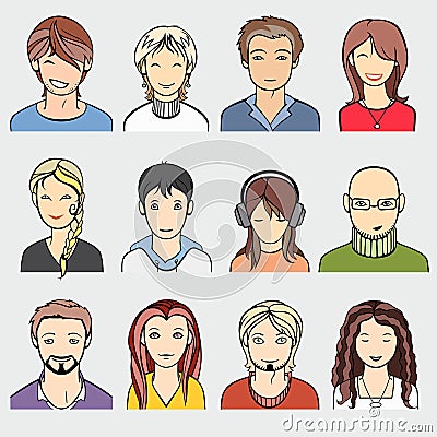 Unrecognizable people faces Vector Illustration