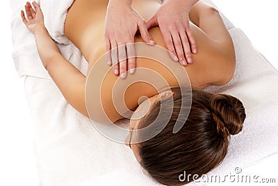 Unrecognizable woman receiving massage relax Stock Photo