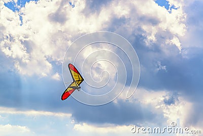 Unrecognized hangglider pilot flies o Stock Photo