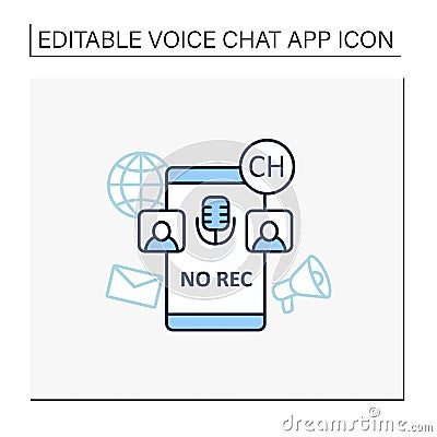 Unrecorded conversation line icon Vector Illustration