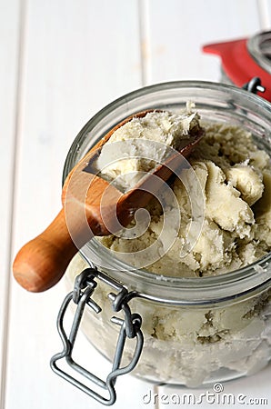 Unrefined shea butter Stock Photo