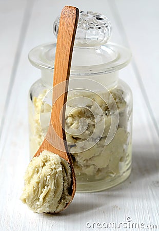 Unrefined shea butter Stock Photo