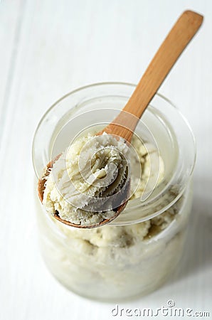 Unrefined shea butter Stock Photo