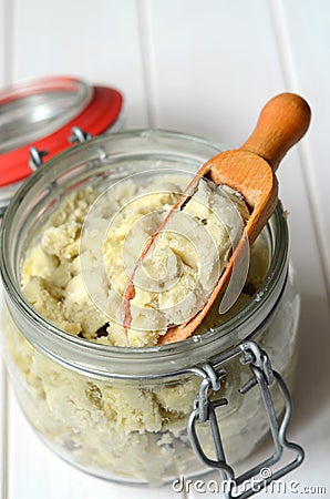 Unrefined shea butter Stock Photo