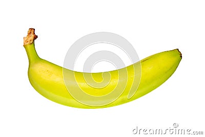 Unripe banana on a white background Stock Photo