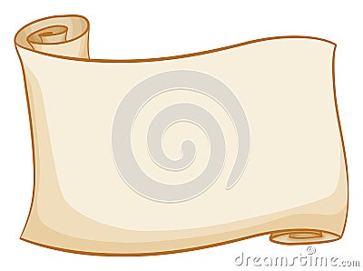 Unrolled scroll in cartoon style over white background, Vector illustration Vector Illustration