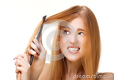 Unruly hair Stock Photo